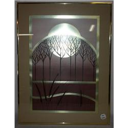 Framed Print of Sun and Trees