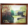 Image 1 : 1975 Framed Oil on Board of Barn