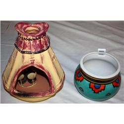 Lot of 2 Pottery and Fine Porcelain Vases