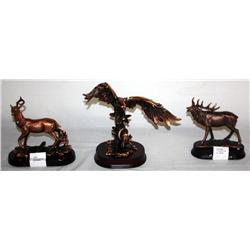 3 Collectible Animal Statues