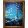 Image 1 : Framed Oil on Canvas of Lighthouse