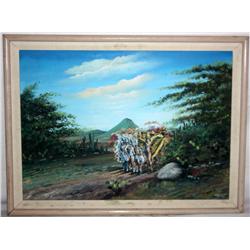 Framed Oil Painting of Ancient Times People