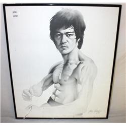 Framed Drawing of Bruce Lee