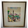 Image 2 : Framed Abtract Water Color of Paris Street Scene