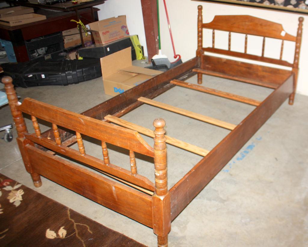 Vintage Wood Twin Bed