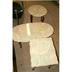 3 Marble Style Matching Living Room Tables