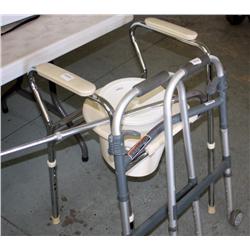 Lot Of Walker, Handicap Bathroom Accessory, Cane