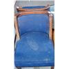 2 Blue Cushioned Wooden Chairs