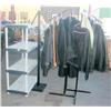 2 Coat Racks & Plastic Shelf