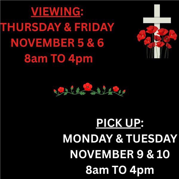VIEWING & PICKUP DATES