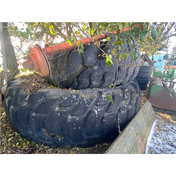 Two large drag tires