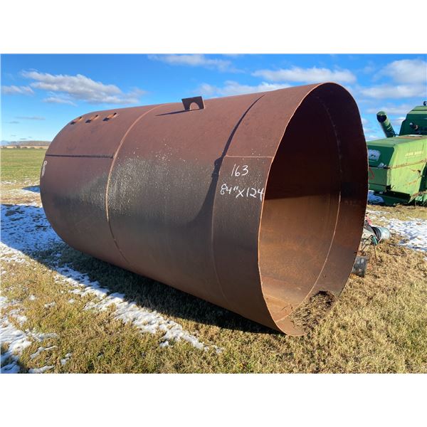 84 inch x 124 inch tank. Open on one end