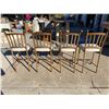 Image 13 : METAL BAR STOOLS, GOLD FINISH; SET OF FOUR