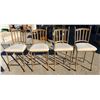 Image 1 : METAL BAR STOOLS, GOLD FINISH; SET OF FOUR