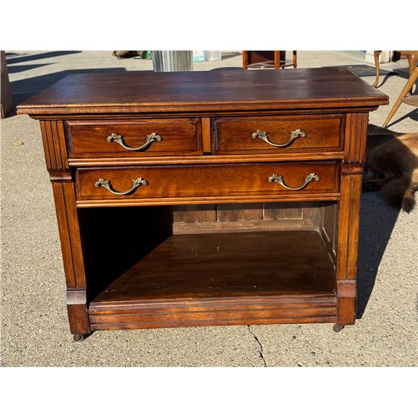 ANTIQUE WOOD SIDE TABLE OR NIGHTSTAND