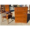 Image 2 : VINTAGE MID-CENTURY WOODEN CHEST OF DRAWERS AND SIDE TABLE
