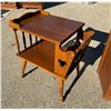 Image 9 : VINTAGE MID-CENTURY WOODEN CHEST OF DRAWERS AND SIDE TABLE