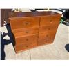 Image 1 : VINTAGE AMERICAN COLONIAL / EARLY AMERICAN SOLID MAPLE DOUBLE DRESSER OR CHEST OF DRAWERS