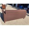Image 6 : TWO-SEAT BROWN FABRIC HIDE-A-BED SOFA