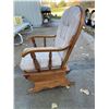 Image 11 : WOODEN GLIDER ROCKING CHAIR AND VINTAGE MAGAZINE RACK