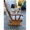 Image 12 : WOODEN GLIDER ROCKING CHAIR AND VINTAGE MAGAZINE RACK
