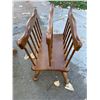 Image 14 : WOODEN GLIDER ROCKING CHAIR AND VINTAGE MAGAZINE RACK