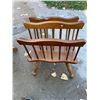 Image 15 : WOODEN GLIDER ROCKING CHAIR AND VINTAGE MAGAZINE RACK