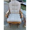 Image 2 : WOODEN GLIDER ROCKING CHAIR AND VINTAGE MAGAZINE RACK