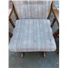 Image 3 : WOODEN GLIDER ROCKING CHAIR AND VINTAGE MAGAZINE RACK