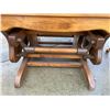 Image 5 : WOODEN GLIDER ROCKING CHAIR AND VINTAGE MAGAZINE RACK