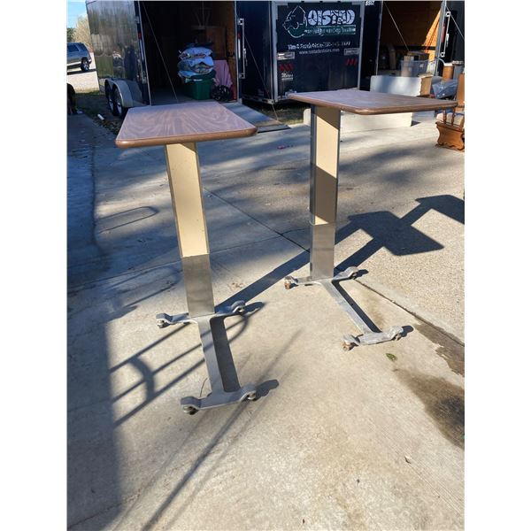 MOBILE, HEIGHT-ADJUSTABLE OVERBED TABLES; PAIR