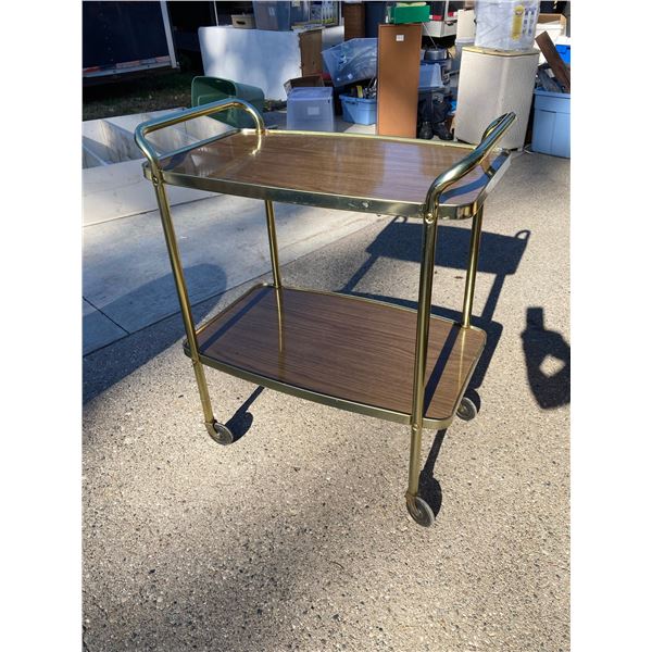VINTAGE COSCO TWO-TIER ROLLING BAR / UTILITY CART