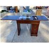 Image 1 : VINTAGE SEARS KENMORE ELECTRIC SEWING MACHINE HOUSED INSIDE A WOODEN DROP-LEAF CABINET DESK