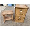 Image 1 : WOOD FILE CABINET AND STOOL