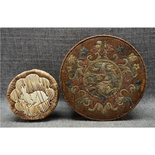 TWO WOODLANDS BIRCHBARK CONTAINERS
