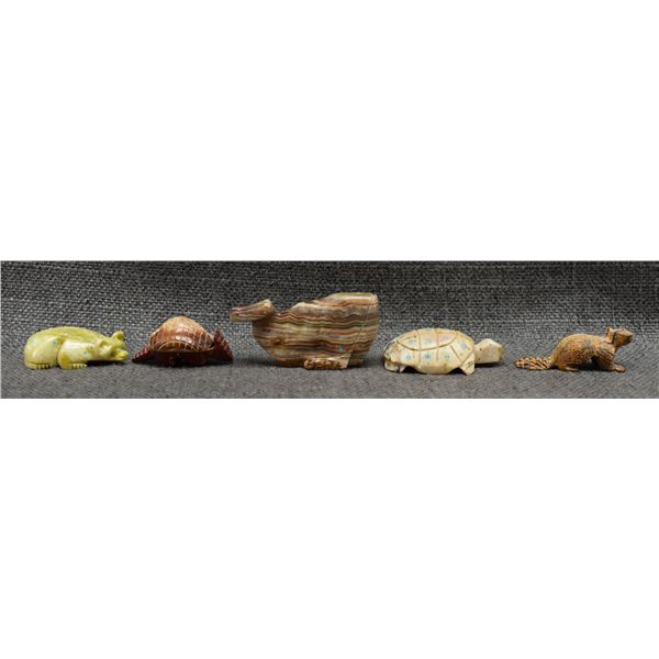 FIVE ZUNI FETISHES (SIGNED