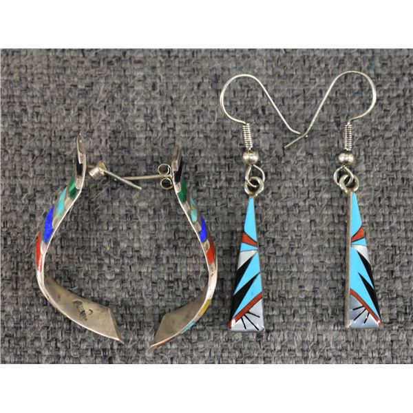 TWO ZUNI EARRINGS