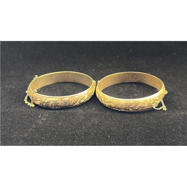 2 SILVER HINGED BRACELETS (36.5G)