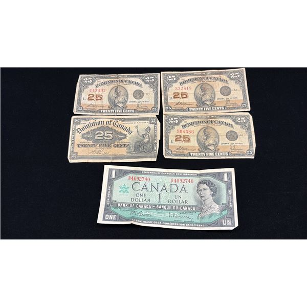 VINTAGE CANADA BANKNOTES