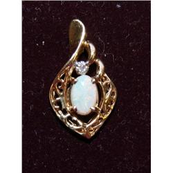 AAA Australian Opal & Diamond Ladies Pendant