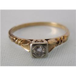 Vintage 14k Gold Diamond Wedding Band