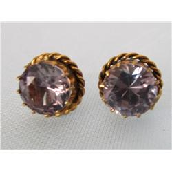 14k Gold Earrings W/ Alexandrite