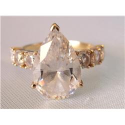 14k Gold Ring W/Large CZ Center Stone