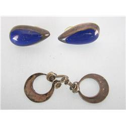 2 Pair Mexican Sterling Earrings