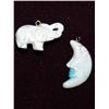 Image 1 : Howlite Gemstone Elephant & Moon Pendant