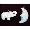 Image 2 : Howlite Gemstone Elephant & Moon Pendant
