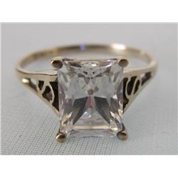 14k Gold Ring W/Large CZ