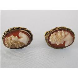 Antique 12k Gold Filled Cameo Earrings