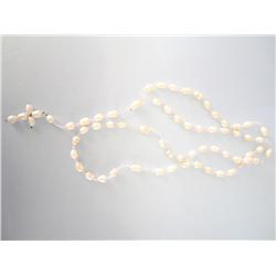 Pearl & Crystal Bead Rosary Necklace