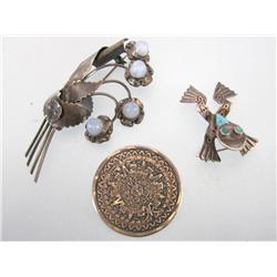 Lot of 3 Mexico Sterling Pins/Brooches